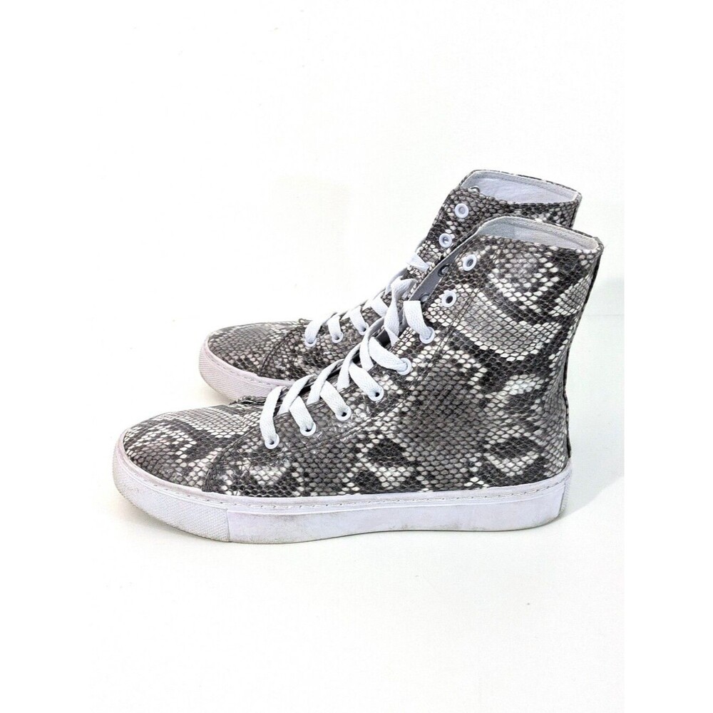 ASOS Snake Print High Top Sneakers - Size 9 Womens - White Grey Neutral